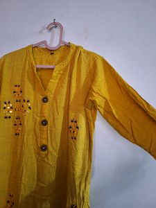 Rayon Mustard Yellow Kurta
