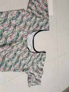 Floral Print Saree With Blouse