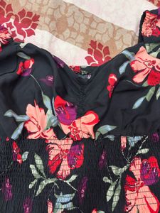 Floral Long Sleeve Crop Top