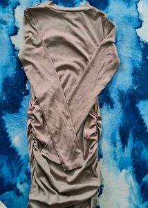 Beige Bodycon Mini Dress