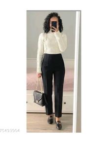 Black  Formal Straight Leg Pants
