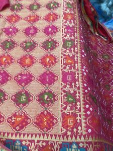Pink bandhej saree