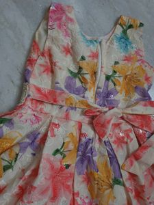 Multicolor Butterfly Floral Kids Dress