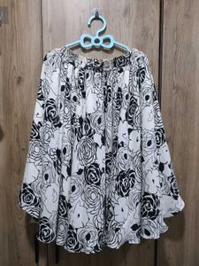Floral Pattern Midi Skirt
