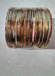Golden colour metal bangles set