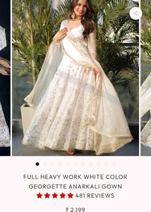 Elegant White Anarkali Suit Set