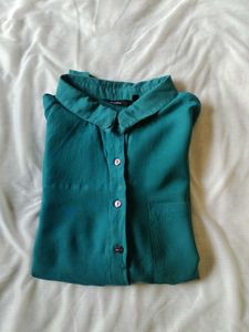 Teal Button-Down Shirt