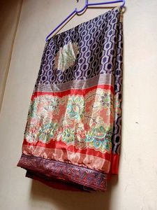 Crepe Floral Saree With Blouse 🤎