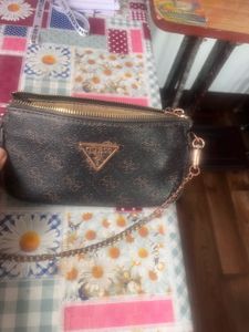 Guess Brown Logo Mini Bag