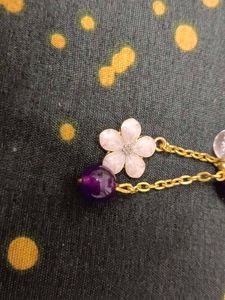 &#34;Amethyst purple ✨and Glass Pink Beaded Bracelet w