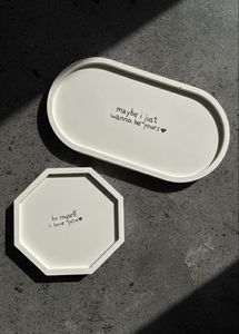 White Concrete Quote Tray | Ring Dish & Vanity Org