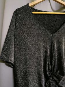 M&amp;S Sparkly Knot-Front Top 🖤