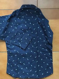 Boy's Casual Printed Shirt - navy blue