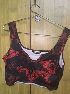 Hot Black Crop Tee
