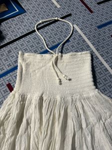White Tiered Midi Skirt cum Dress