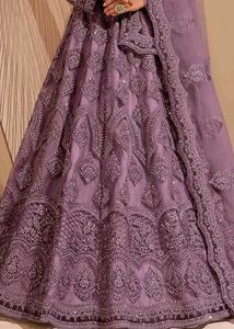 Elegant Pink Anarkali semi-stitched gown