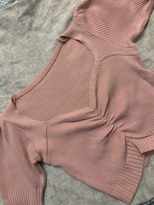 Pink Ribbed Knit Top