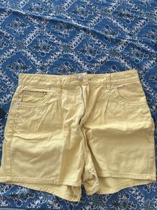 Yellow Denim Shorts