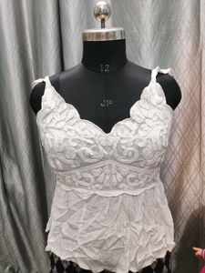 White Embroidered Top