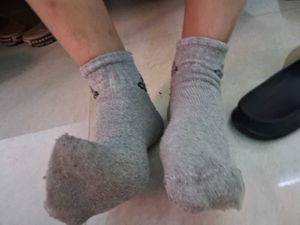 Worn Grey Socks