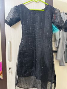 Sparkle Sheer Black Tunic