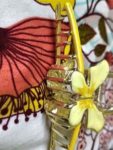 Yellow Floral Hair Claw Clip