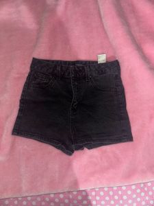 High Waisted Denim Micro Shorts