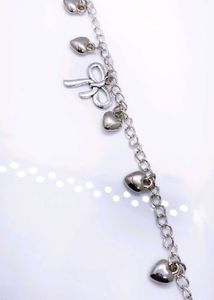 Purple Bead Bracelet with Flower Charm Set Of Two