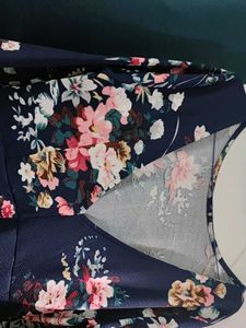 Fit Flare Floral Navy Blue Dress