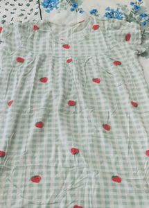 Strawberry Gingham One Piece Night Suit