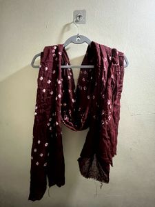 Maroon Bandhani Scarf