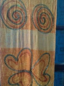 Orange Beaded Scarf