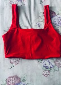 Red Cropped Tank Top
