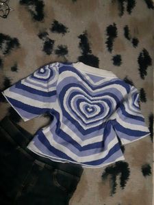 Heart Pattern Crop Top