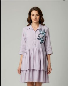 Floral Designed Lavender Tunic.
