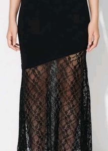Black Lace Mermaid Maxi Dress