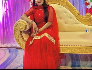Red Sharara Set With Dupatta