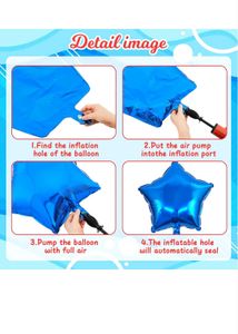 Blue Star Foil Balloon Ls Pack Of 5