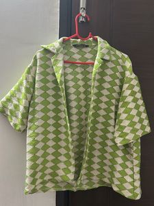 Green Patterned Knit Jacket