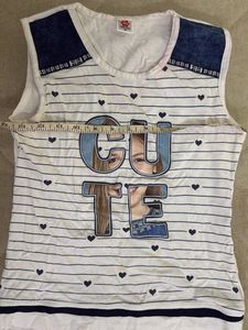 Sleeveless White Tshirt For Young Girl
