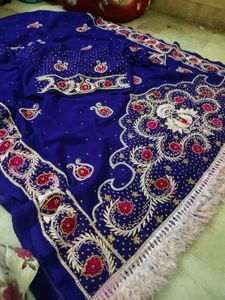 Aari Unique Work Saree With Blouse,,,,🤩