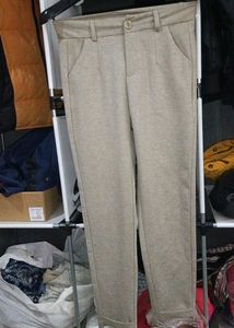 Combo Of 2 Trousers Grey Checked And Beige