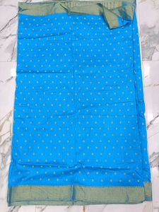 Beautiful Sky blue silk saree