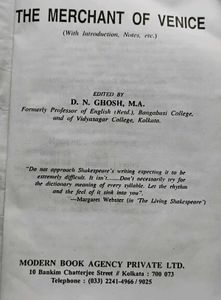 The Merchant of Venice - D.N. Ghosh Edition