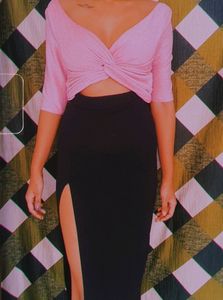 Black & Pink Slit One Piece 🎀