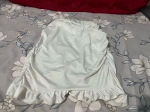 White Ruffle Mini Skirt