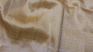 Elegant Yellow Pure Banaras Broked Saree
