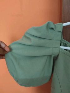Green Puff Sleeve Top