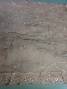 Peach Embroidered Saree