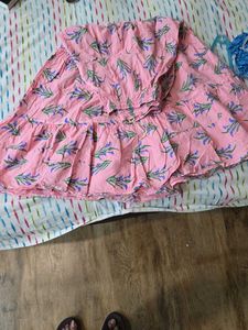 Pink Floral Dress skirt kurti